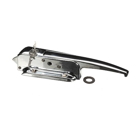 Thermalrite Door Latch with Cylinder Lock and Keys, Polished Chrome, Walk-In 1671