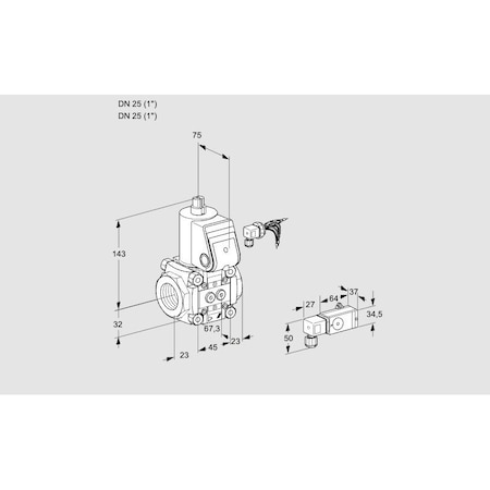 Honeywell Kromschroder Solenoid Gas Safety Valve - VAS125R/NW, 500 mbar, Class A, IP65 KS88000364