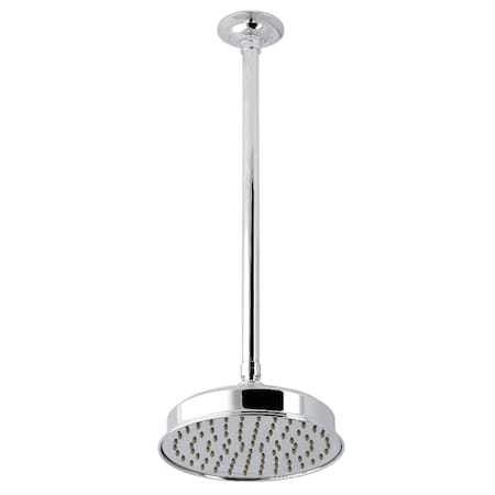 Kingston Brass 8" Round Brass Shower Head with 17" Ceiling Mounted Shower Arm, Polished Chrome K324K21