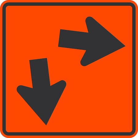 Lyle Double Arrow symbol, 36x36, High Intensity Prismatic, Orange G-16398-HI_36x36