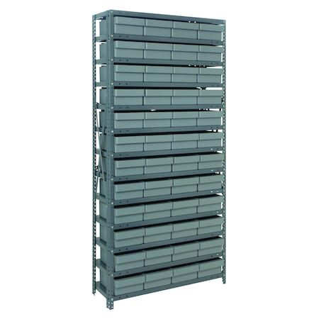 Quantum Storage Systems 13 SHELF OPEN UNIT W/48 GRAY BINS 1875-606GY