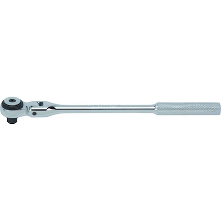 Proto 3/8" Drive 72 Geared Teeth Round Head Style Hand Ratchet, 8-1/2" L, Full Polish Finish J5257F