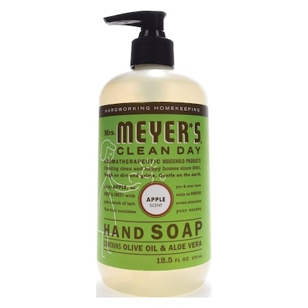 Mrs. Meyers Clean Day Hand Soap, Liquid, Colorless, Apple, 12.5 oz Bottle 17427