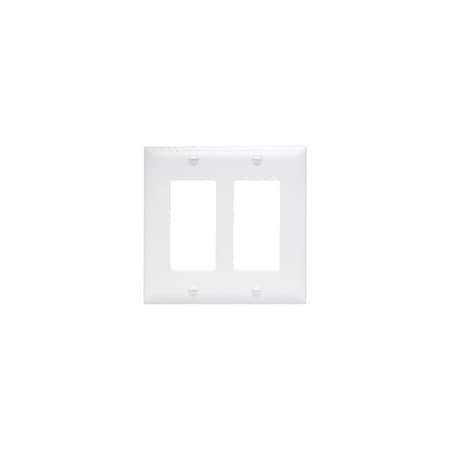 Pass & Seymour TradeMaster TP TP262-W Wallplate, 4.687 in L, 4-3/4 in W, 2 -Gang, Nylon, White, Matte TP262WCC30
