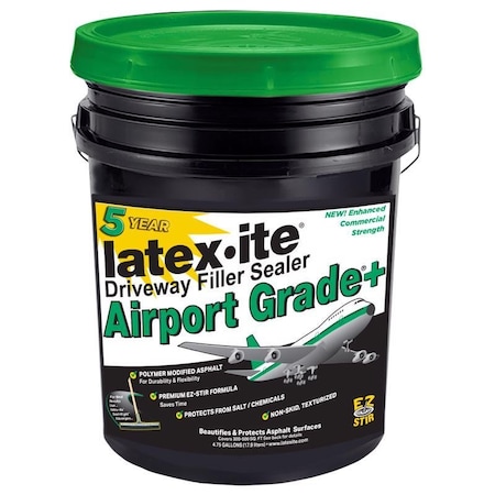 Latex-Ite Airport Grade+ Flat Black Asphalt Driveway Sealer 4.75 gal 75066