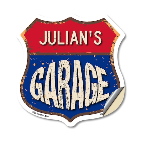 Signmission Julian's Garage, 12 Inch X 12 Inch, Vinyl Decal SHI-D-12-383-JULIAN