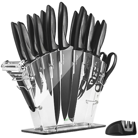 Nutrichef 17-Piece Kitchen Knife Block Set NCKNS17