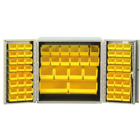 Quantum Storage Systems MINI BEIGE STORAGE CABINET W/66 IVORY BINS QSC-BG-36-MINIV