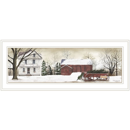 Homeroots Christmas Trees for Sale 2 White Framed Print Wall Art 406338