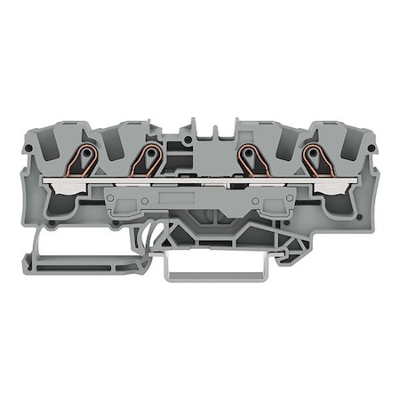 Wago Terminal Block, 3.51" L, 1.55" W, 800V, Gray 2006-1401
