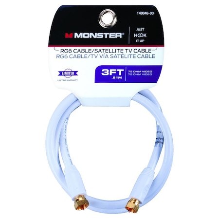 Monster Cable Just Hook It Up 3 ft. Video Coaxial Cable 140046-00