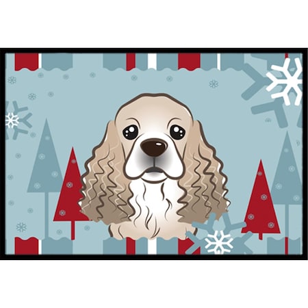 Carolines Treasures BB1712MAT Winter Holiday Cocker Spaniel Indoor & Outdoor Mat, 18 x 27 in. BB1712MAT