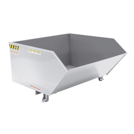 Vestil Heavy Duty Low Profile Hopper 1 Cubic Yard Silver Lining H-100-HD-SL