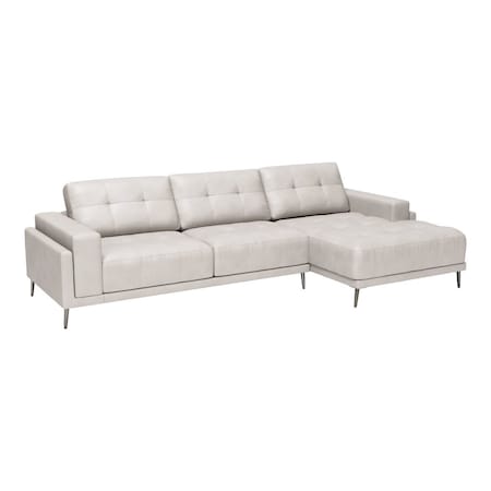 Homeroots 123" Beige Leather Sofa 573999