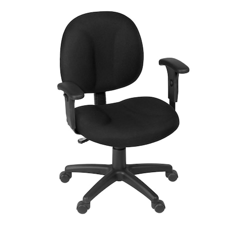 Regency Comfort Series Swivel Fabric Computer Task Chair - Armless - Black 105-AA-BK