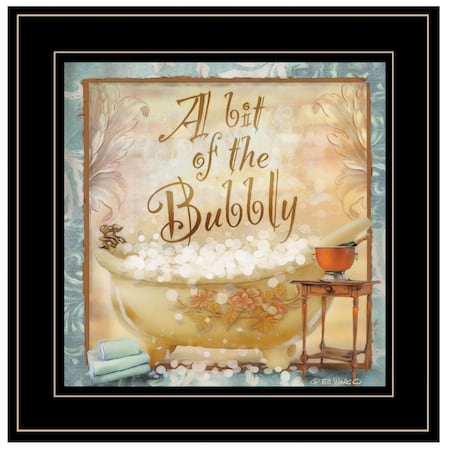 Homeroots A Bit of Bubbly 2 Black Framed Print Bathroom Wall Art 406836