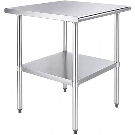 Amgood 30 in. x 30 in. All Stainless Steel Work Table, 35in. Height Commercial Prep Table with AMG WTSS-3030-Z
