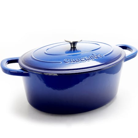 Crock-Pot Crock Pot Artisan 7 Quart Enameled Cast Iron Oval Dutch Oven in Sapphire Blue 69149.02