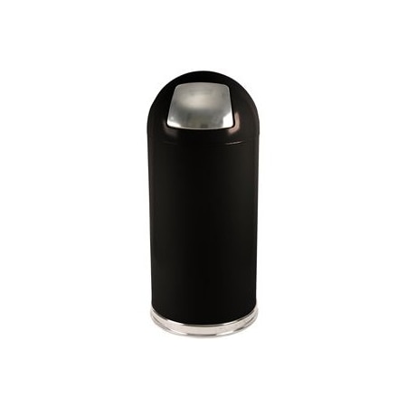 Witt Industries Black Dometop Receptacle with Push Door 15DTBK