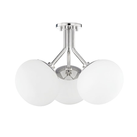 Mitzi Estee 3 Light Semi Flush 19 In. Polished Nickel H134603-PN