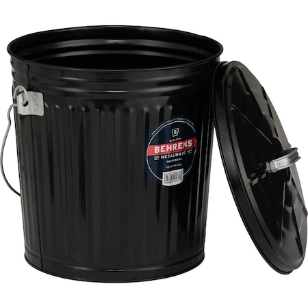 Behrens 7.5 Gal. Black Galvanized Steel Ash Pail B907PK