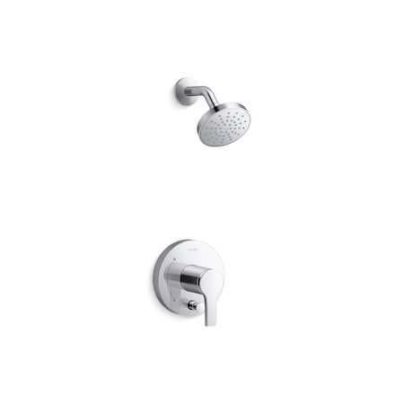 Kohler Elate Rite-Temp shower trim kit with push-button diverter, 2.5 gpm T35326-4Y-CP