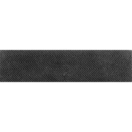 Apollo Tile Artisana 3x12 in. Eastern Black Textured Etched Chevron Elongated Subway Tile (5 sq ft/case) 20PK APLEFT8803BLA