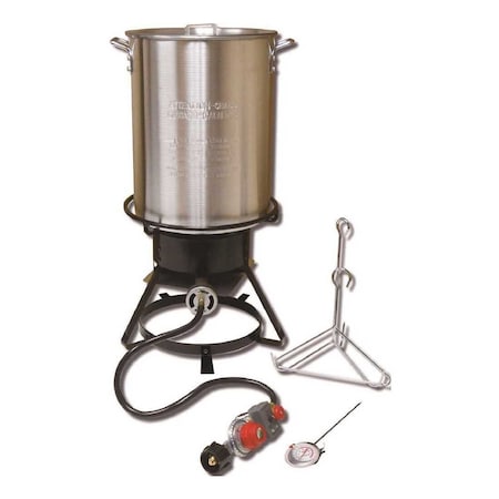 Metal Fusion-Import Aluminum Turkey Fryer, 29-Qt. Black 1229