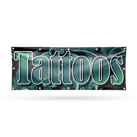 Signmission Tattoos, 48 Inch x 120 Inch, Vinyl Banner B-120-30883