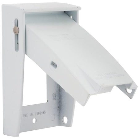 Hubbell Cover, 4-1/2 in L, 2-3/4 in W, Aluminum, White, Powder-Coated 5028-6