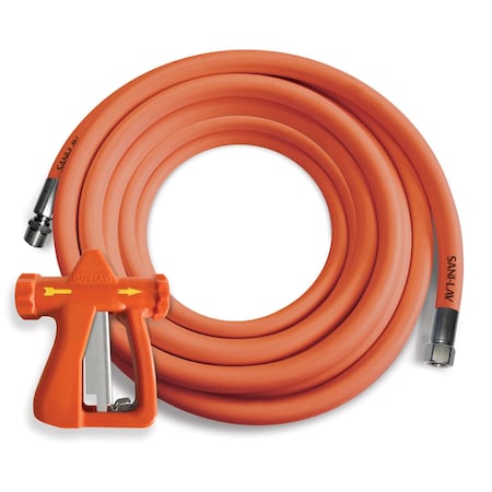 Sani-Lav Spray Nozzle with Hose, 50 ft L, Orange H503NP1