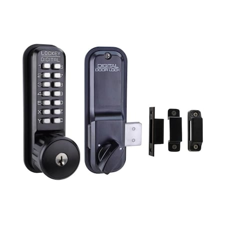 Lockey Usa Surface Mount Deadbolt, Key Override, 2200KO, Jet Black 2200JBMGKO
