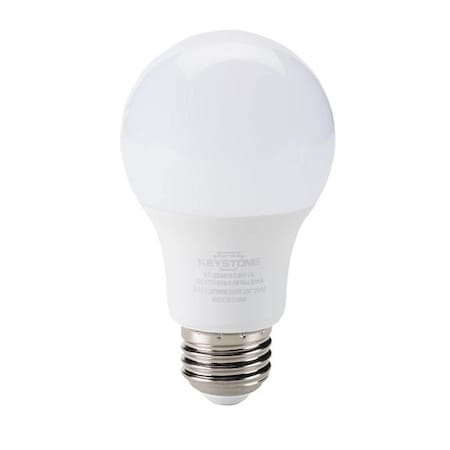 Keystone A19 Omni-Directional Bulb, 60W Equivalent, E26 Medium Base, 3000K, 80 CRI, Universal Voltage 120-277 KT-LED9A19-O-830-UV