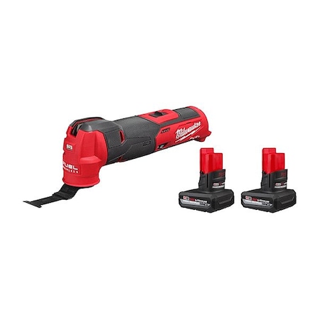 Milwaukee Tool M12 FUEL Oscillating Multi-Tool + M12 XC5.0 Battery 2-Pack 48-11-2450, 48-11-2450, 2526-20