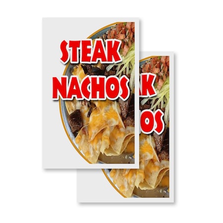 Signmission Steak Nachos, Vinyl Decals Only 24 Inch x 36 Inch, Vinyl Decal, 2PK DSB-2436-2PACK-Steak Nachos