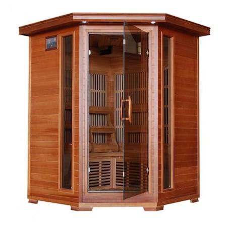 Heat Wave Hudson Bay 3 Person Corner Carbon Cedar Heatwave Sauna SA1312