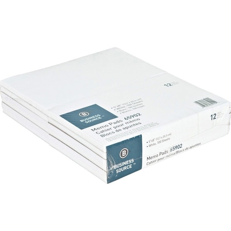 Business Source Writing Pad, Top, White, PK12 BSN65902