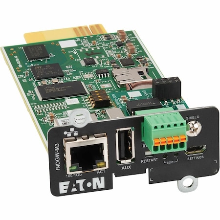 Eaton CYBERSECURE GIGABIT INDUSTRIAL G at EWAY CARD FOR UPS, UL 2900-1 AND IEC 62443-4-2 INDGW-M3