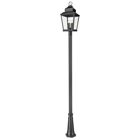 Z-Lite Raphael Sand Black 4 Light Outdoor Post Mounted Fixture 5029PHXLR-5011P-BK