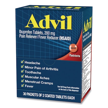 Advil Ibuprofen Tablets Refill Packs, Two-Pack, 30PK 64008