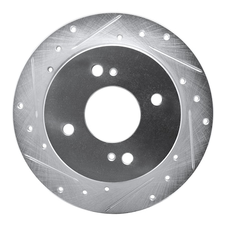 Dynamic Friction Co DFC Brake Rotor - Drilled and Slotted - Silver 631-67012L