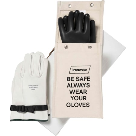 Ironwear Class 00 Type 1 Rubber Insulating Glove Kit (Size 12) 5051-12