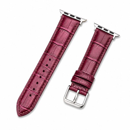 Elegani Alligator-Embossed Leather Watch Replacement Band Compatible with Apple Watch 40mm, Purple LSHQ-PRP-40mm