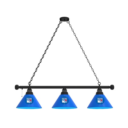 Holland Bar Stool Co New York Rangers 3 Shade Billiard Light, Black Fixture BL3BKNYRang