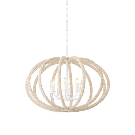 Hudson Valley Lighting Lewiston 6 Light Chandelier 34 In. White Plaster 1208-WP