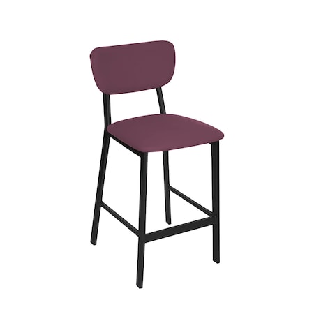 Bfm Seating Hamilton Side Barstool, Grade 3 Vinyl Seat & Back - Steel Frame - Sand Black Finish JS10B2016-2016SB