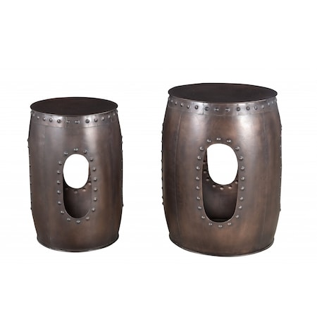 Homeroots 20" Copper Iron Round End Tables 490139