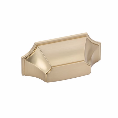 Schaub 3in Center to Center Empire Cup Pull Signature Satin Brass Finish 878-SSB