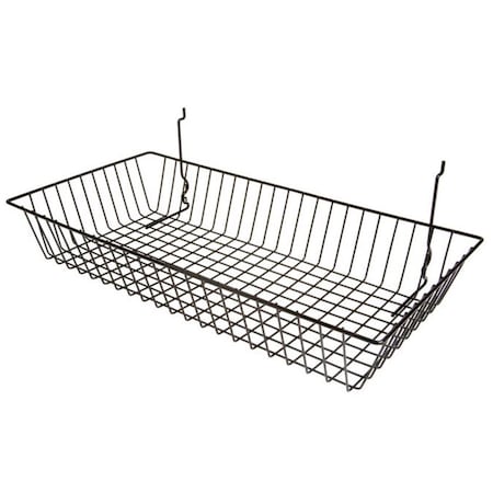 Amko BSK11-BLK 24 x 12 x 4 in. Shallow Basket, Black BSK11/BLK