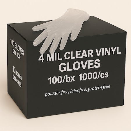 Approved Vendor Disposable Gloves, 4 mil Palm, Vinyl, Powder-Free, XL, 10 PK, Clear CLRDBVinylXLC